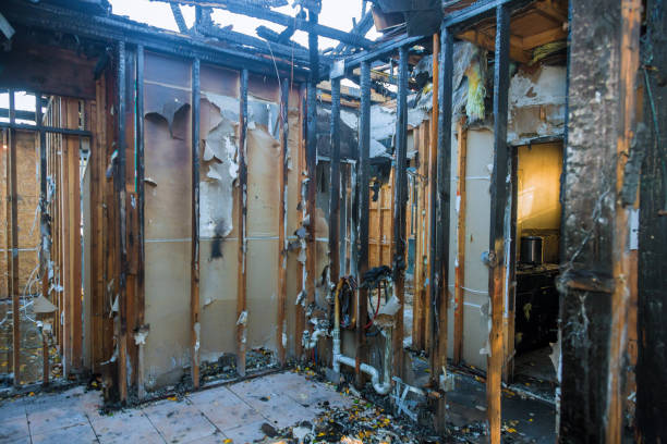 Professional Fire Damage Restoration technician working in Wrightstown, WI